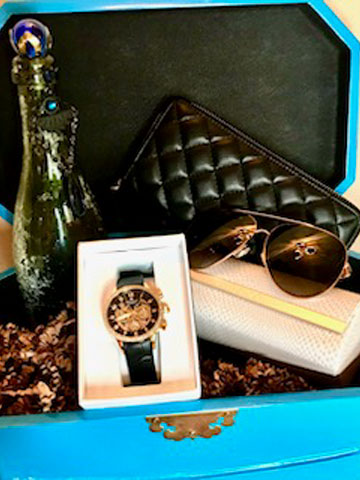 Watch, Glasses, wallet & beautiful box